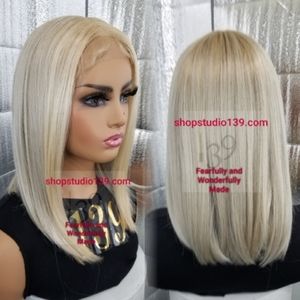 Human hair lace front bob wig with transparent lac